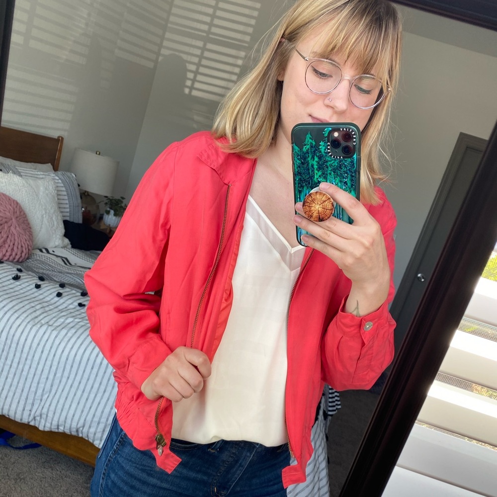 Vintage pink bomber jacket